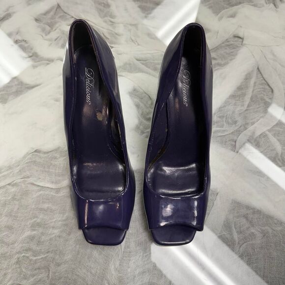 Funky Purple Cutout Wedge Heels - Picture 2 of 4